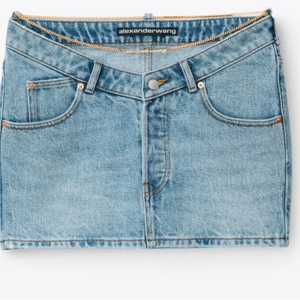 Alexander Wang Blue Denim Mini Skirt